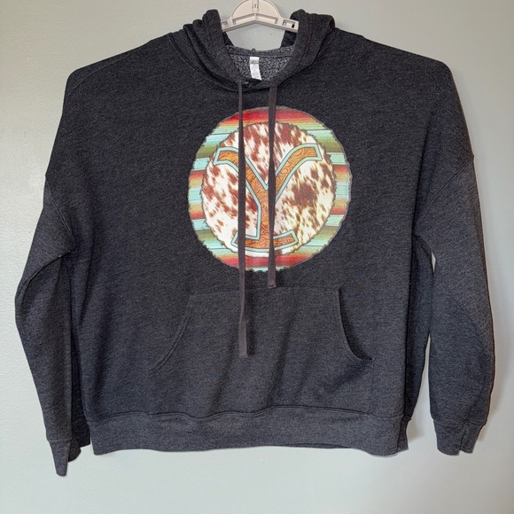 Bella Canvas 2XL Yellowstone Dutton Ranch Heather Gray Graphic Hoodie - Picture 1 of 7